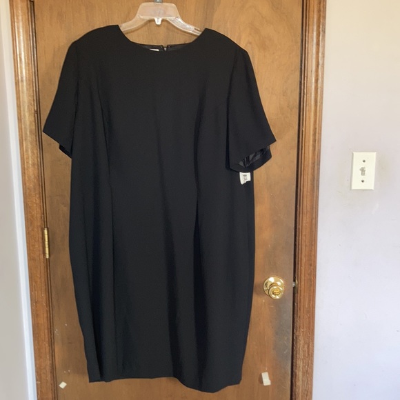 Vintage Worthington woman lined black dress w shoulder pads 22WP - Picture 5 of 11